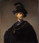 REMBRANDT Harmenszoon van Rijn Old man with gorget and black cap (mk33) France oil painting artist